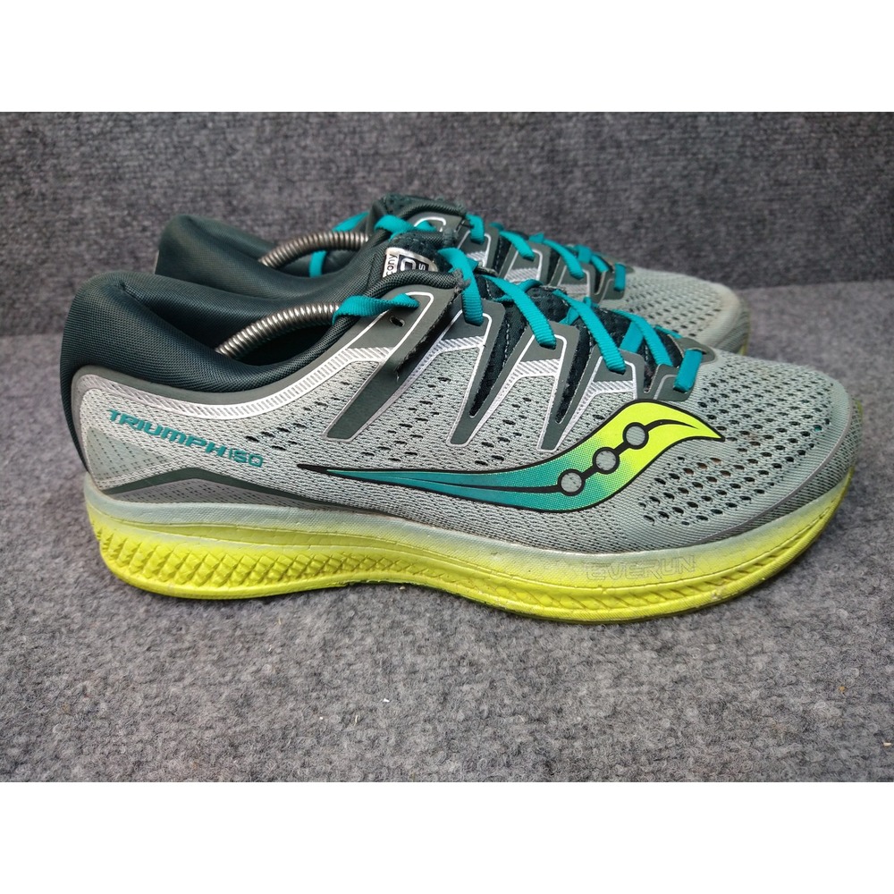 Saucony Triumph ISO 5 Mens Running Shoes‎ Grey Teal Citron S20462-37 Size 11.5